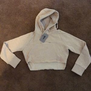 Gymshark Cropped Raw Edge Hoodie - Sand Marl